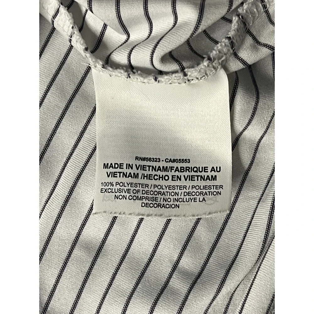 Nike Golf Polo Men's Medium White Black Stripe Standard Fit Short Sleeve